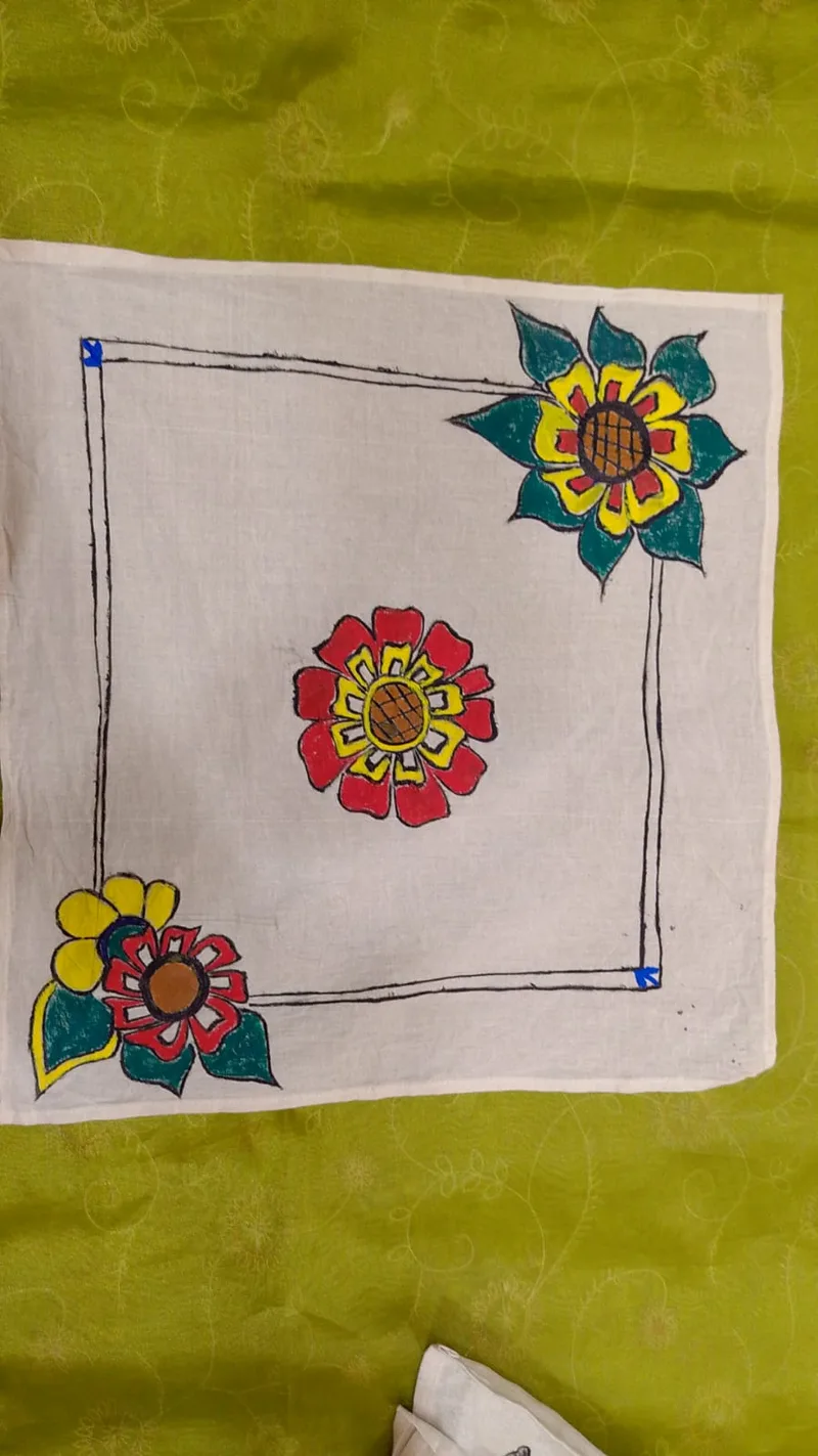 Pure Nepali cotton hanky Mithila panting art 18