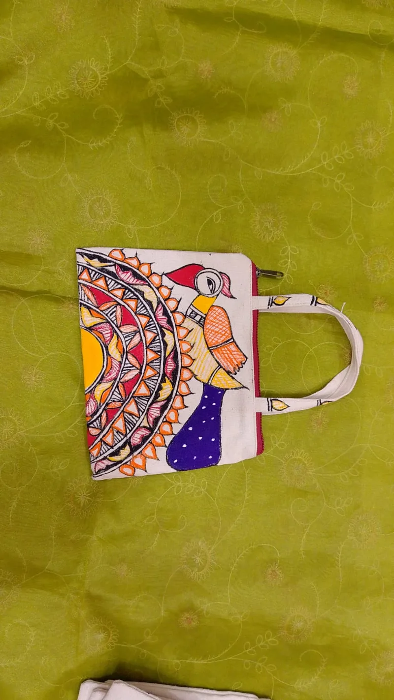 Pure canvas ,cotton small ladies purse bag