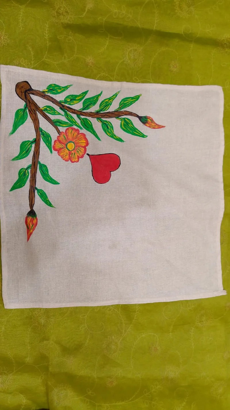 Pure Nepali cotton hanky Mithila panting art 39