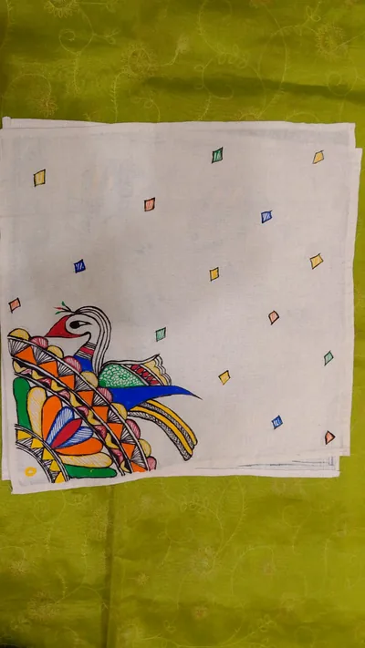Pure Nepali cotton hanky mithila penting art 1