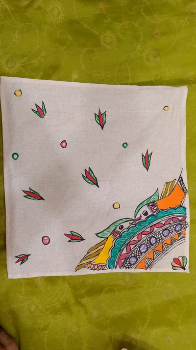 Pure Nepali cotton hanky Mithila panting art 21