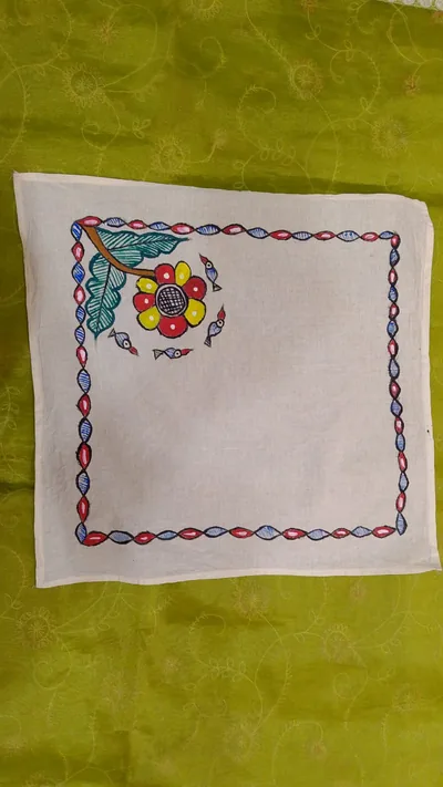Pure Nepali cotton hanky Mithila panting art 40