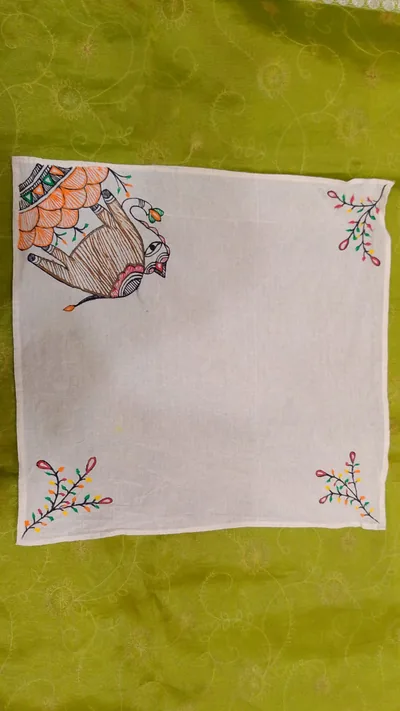 Pure Nepali cotton hanky Mithila panting art 45