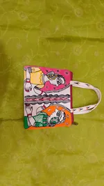 Pure canvas cotton small bag Mithila Panting Art thumbnail