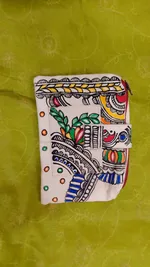 Pure canvas cotton small bag Mithila Panting Art thumbnail