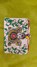 Pure canvas cotton small bag Mithila Panting Art thumbnail