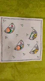 Pure Nepali cotton hanky Mithila panting art 32 thumbnail