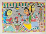 Three women in traditional attire preparing or serving food thumbnail