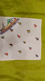 Pure Nepali cotton hanky Mithila panting art 48 thumbnail