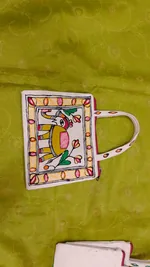 Pure canvas cotton small bag Mithila Panting Art thumb 2