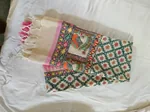 Full hand work beautiful Mithila panting shawl thumb 1